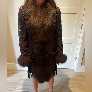 Suede and fur jacket